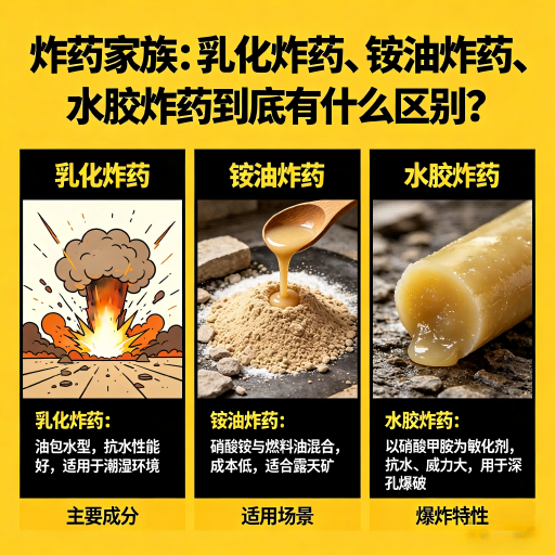 复兴炸药家族：乳化炸药、铵油炸药、水胶炸药到底有什么区别？